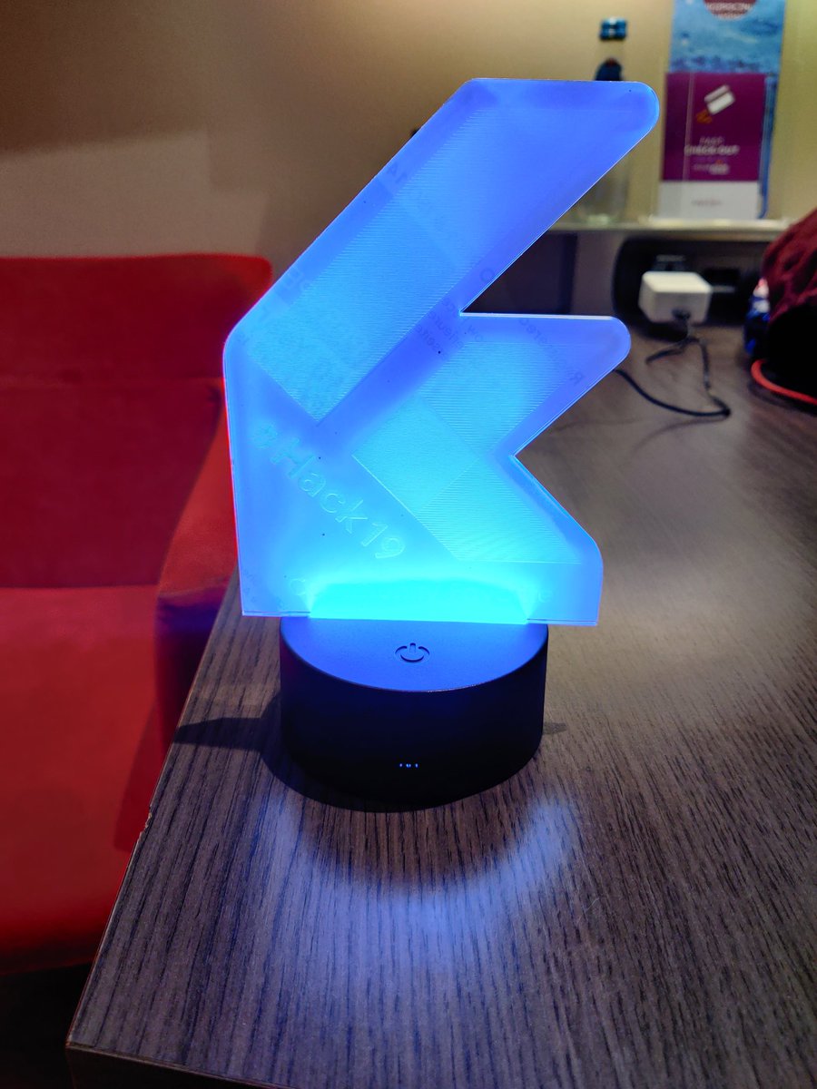 d3xvn's tweet photo. Finally got the trophy for winning #Hack19 (Shipping between countries was hard so I got it in person at #FlutterEurope) Late but worth it ๐ https://t.co/d9YWnVgy9r