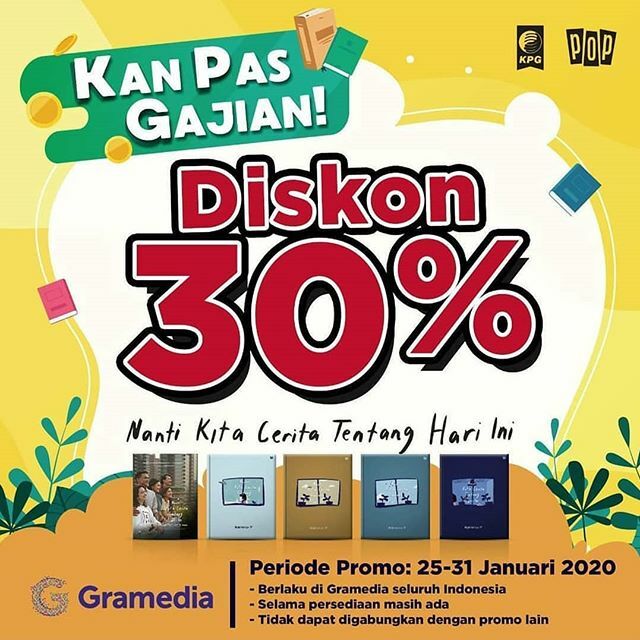 Hai Grameds, salam inspirasi🙂
Yeay, Kabar gembira untuk kalian semua, ada diskon 30% untuk buku Nanti Kita Cerita Tentang Hari Ini, jangan lewati promo ini yaa hanya sampai akhir bulan🙂
#gramediapromo 
#gramediapuriindah 
#nantikitaceritatentangharii… ift.tt/38COrX9