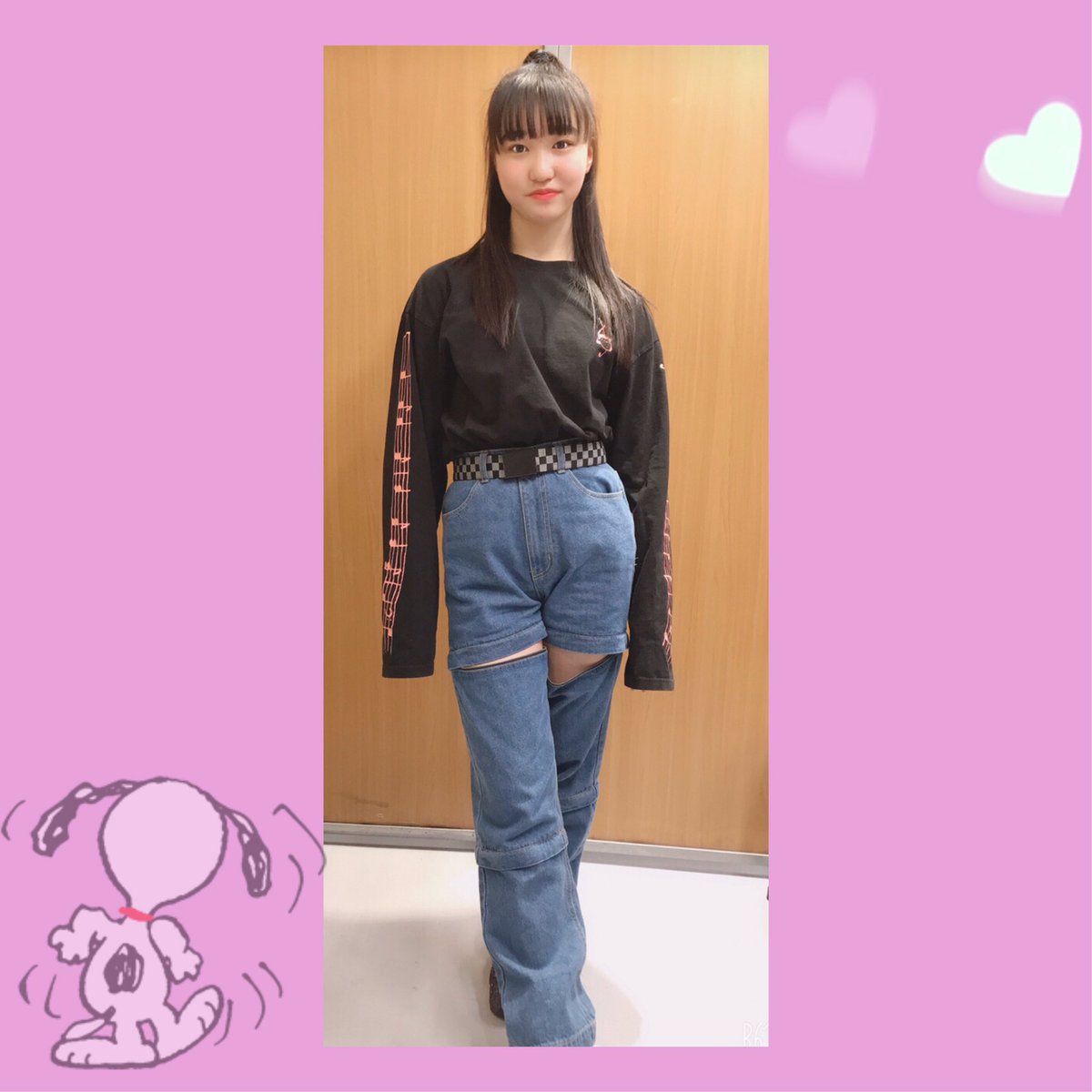 鷹嘴 美羽 セカイシティ Miugirl 13 腕のところに音符かいててめっちゃ好き ズボンのチャック カッコイイべ ズボンチャック開けると半ズボンにもなるし中途半端長さズボンにもなるよwすごい万能 やらないけど エックスガール せかい