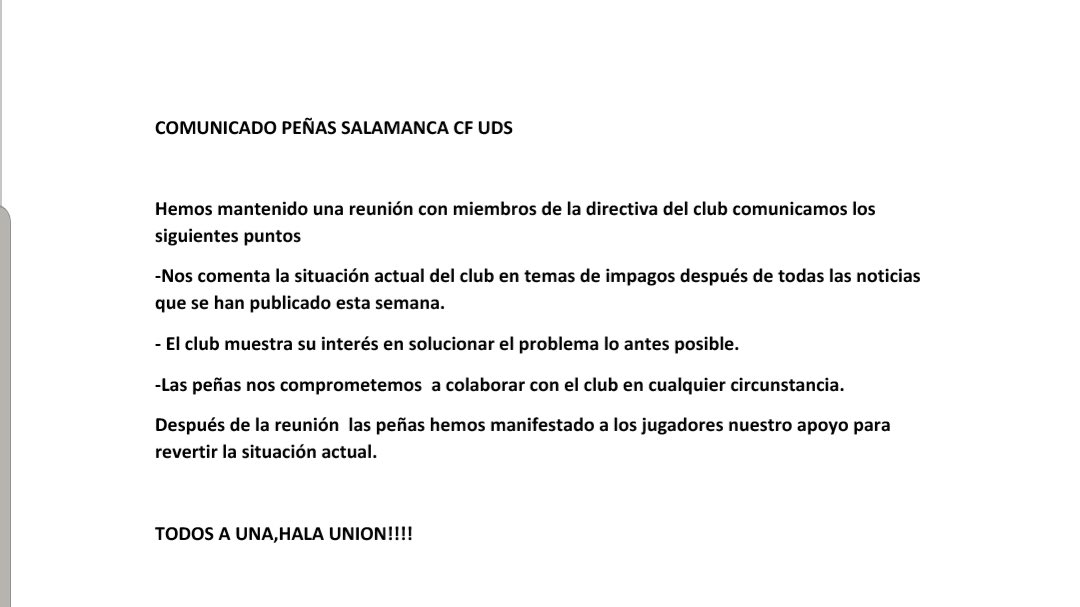 DelirioAlbense's tweet photo. Comunicado OFICIAL DE PEÑAS DEL SALAMANCA CF UDS⚪️⚫️ #jugamosTODOS #mequedoCONTIGO @salamancacfuds https://t.co/b6DUXcFlxa