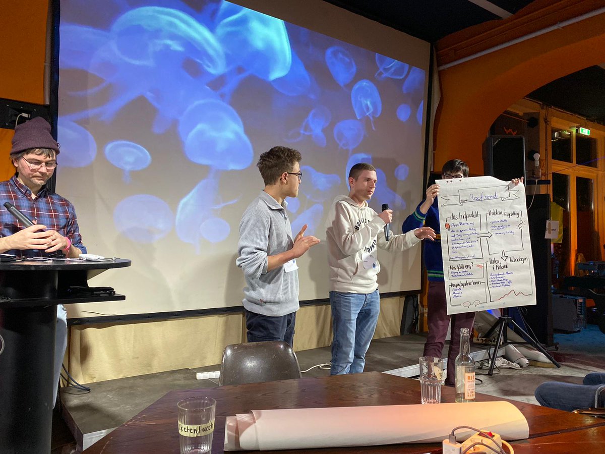 N3XTCODER's tweet photo. Day 2 of the Hackathon with @NaturfreundeJu is in full swing!
Yesterday, Martin and Maurice from Roofseed pitched their idea and explained the challenges they want to take on for the weekend.
@VWGroup_DE #xStarters #CodingUtopia @cbase https://t.co/frkdJXV8H8
