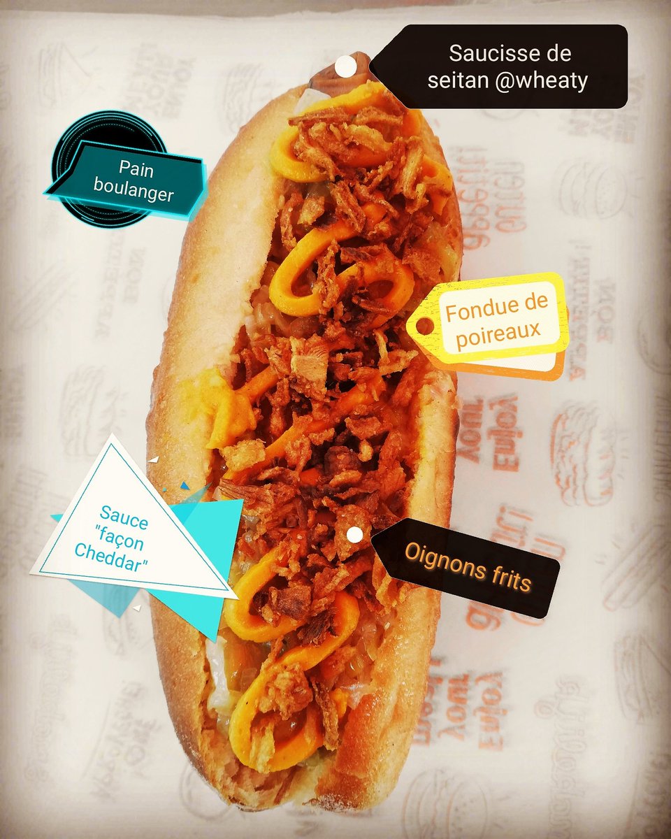 Coucou les Vévévores ! Au menu ce midi, 3 garnitures : Fondue de poireaux / Chutney de betteraves rouges et/ou céleri rémoulade façon Vélo Végé🤤. Bon week-end à toutes/tous !

#vegan #hotdogs #Toulouse #streetfood #jardindesplantes #junkfoodvegan #vegetalien