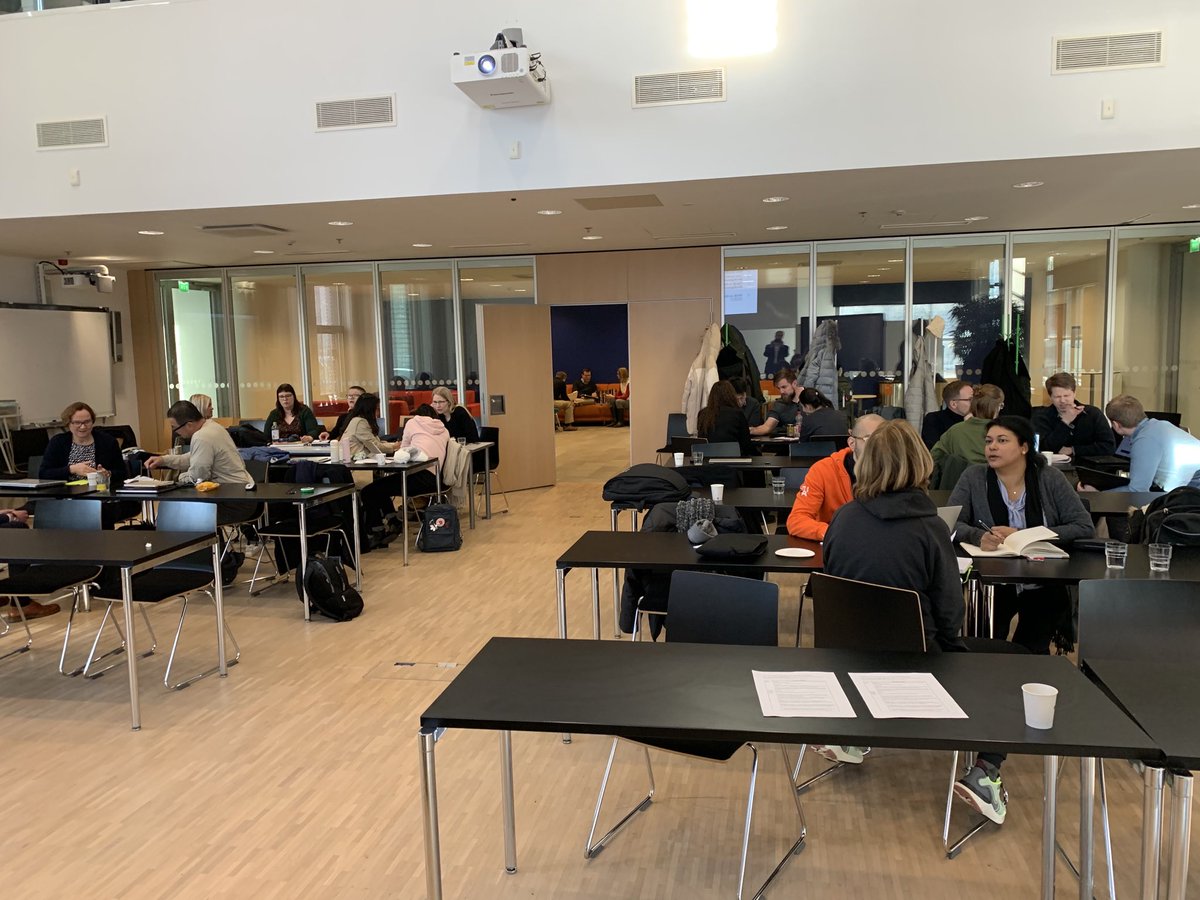 kallelyy's tweet photo. DMPhD cohort discussing QCA cases and applications with Finnish PhD students at Aalto University. @caseweatherhead , @AaltoUniversity, #dmprogram https://t.co/1nOolxSy5U