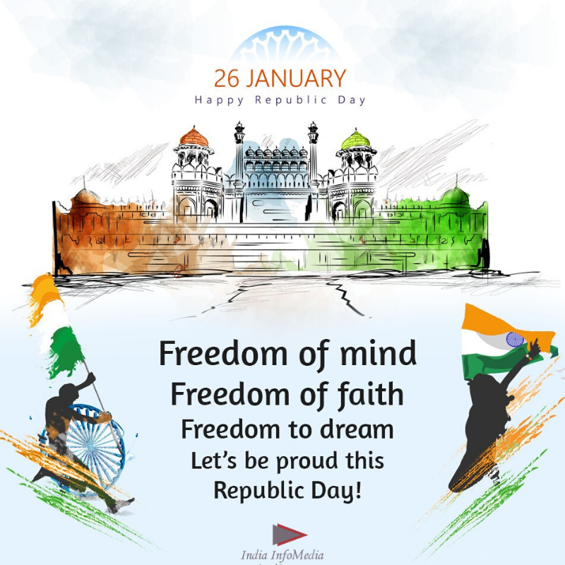 IndiaInfoMedia's tweet photo. Happy Republic Day #India #FreedomofMind #FreedomofFaith #FreedomtoDream https://t.co/iqKzNEtfB9