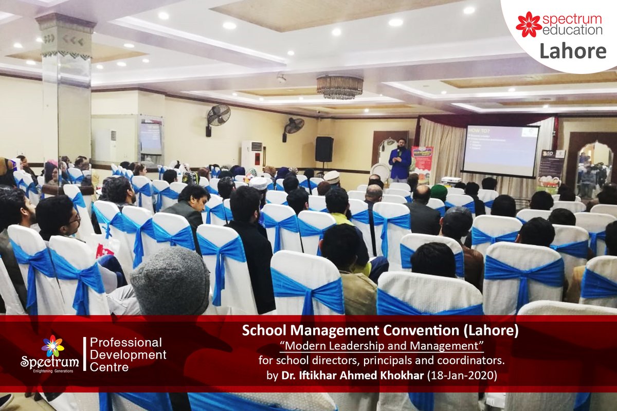 spectrumedupk's tweet photo. School Management Convention (Lahore)
"Modern Leadership and Management" for school directors, principals and coordinators.
Trainer: Dr. Iftikhar Ahmed Khokhar
Date: 18-Jan-2020
#workshop #specctrum #education #publishers #lahore_workshop https://t.co/HY6mMM5IgO