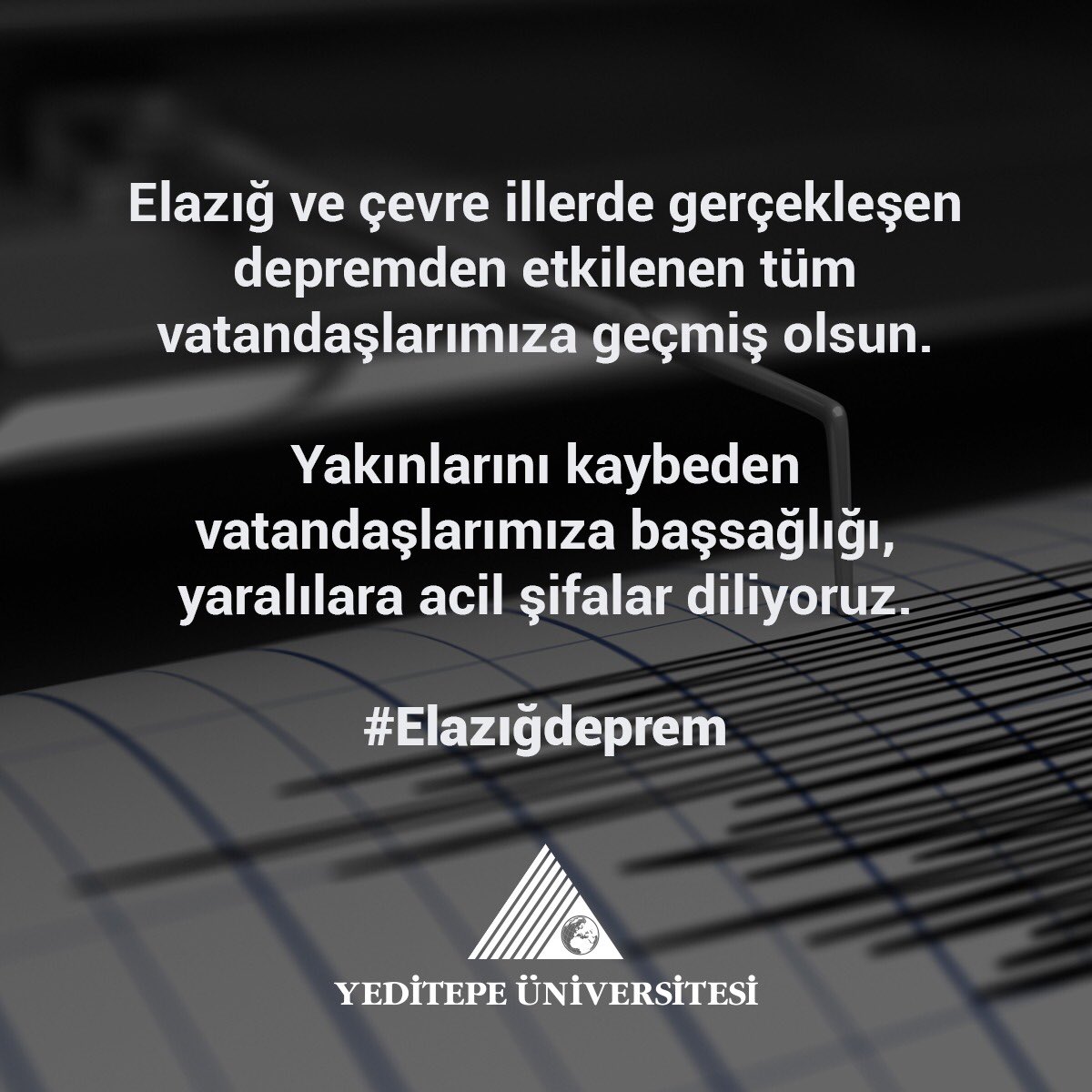 Geçmiş olsun Elazığ🙏🏻
#elazığdeprem 
#depremElazig 
#yeditepeuniversitesi