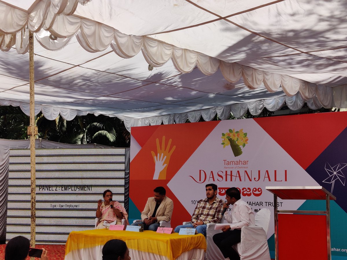 TamaharTrust200's tweet photo. Panel Discussion on #OpenEmployment at #Dashanjali as #TamaharTurnsTen
#HemaNataraj #RitheeshShetty #AnkitBhasin in discussion with moderator #SanjeevKumarB https://t.co/e3pmRK453x