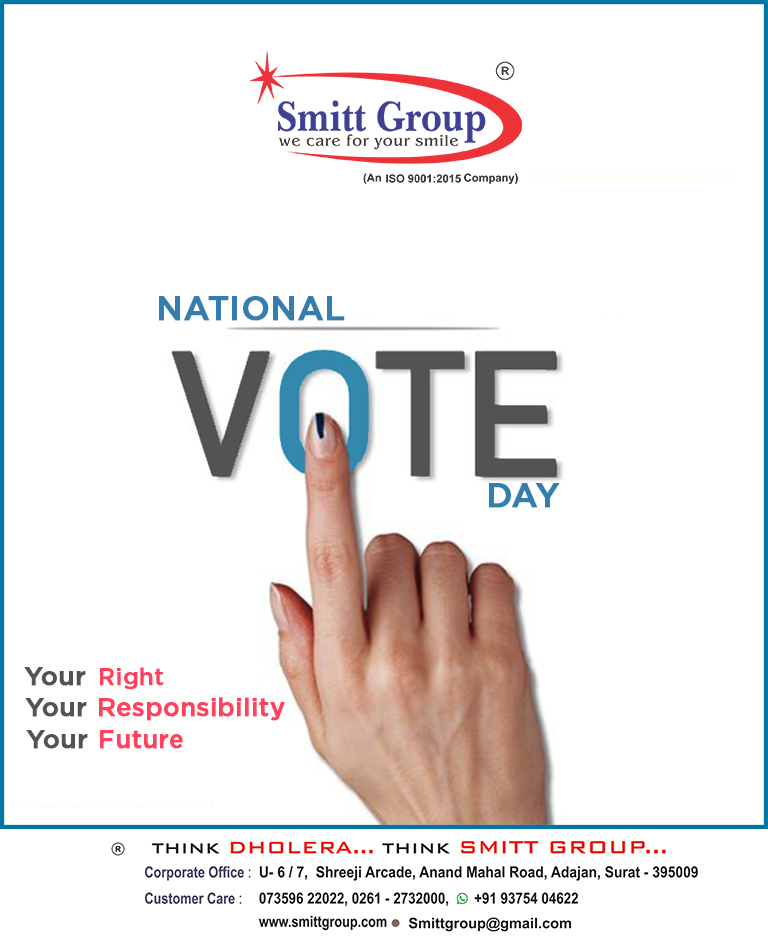 SmittGroup's tweet photo. Voting is the most precious right of every citizen, and we have a moral obligation to ensure the integrity of our voting process.

#NationalVotersDay #voterday #right #indian https://t.co/QjHdzYpIyr