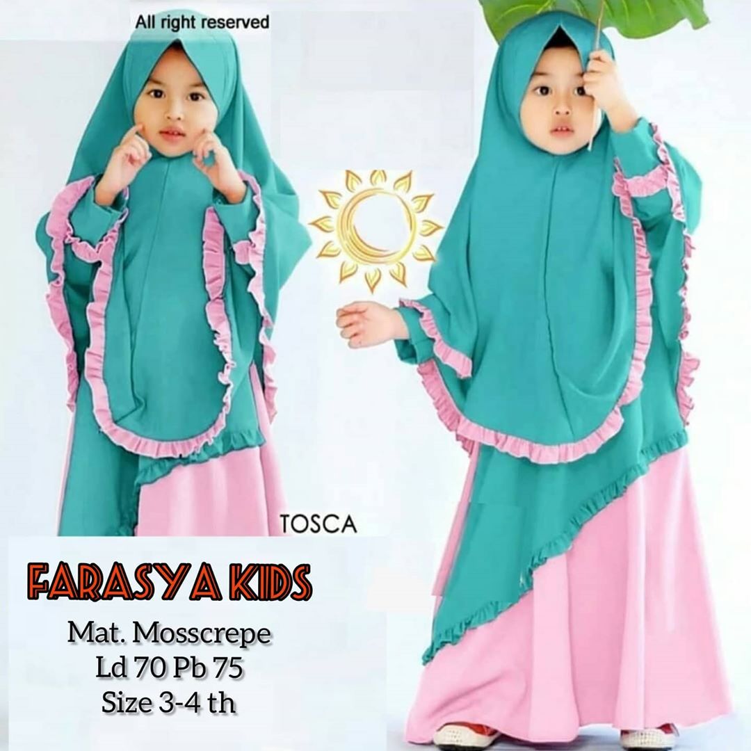 Farasya Kids Syari Khimar
Bahan   : MosCrepe
One Size fit to L

IDR 85K
ORDER Bayar di Tempat Via Lazada >bit.ly/38H1jvI