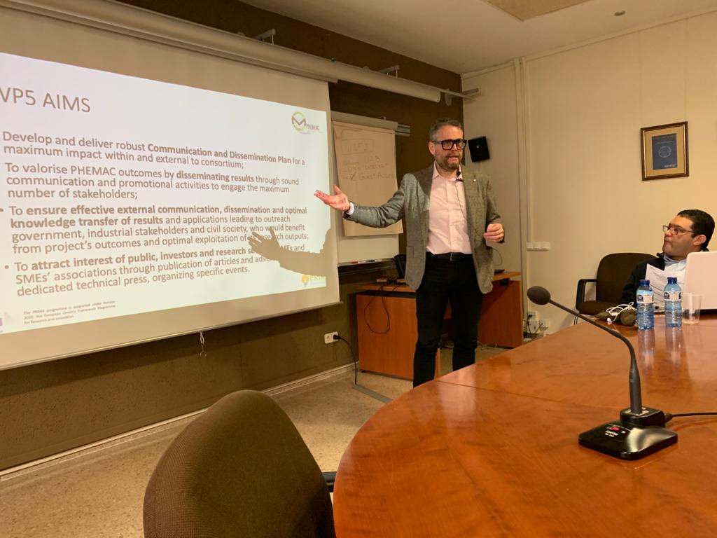 PHEMAC2's tweet photo. Our colleagues from @UAB, @INNOLABS, @RSS during the description of future #PHEMAC activities addressing dissemination, communication, outreach, exploitation and project management https://t.co/ZnIzfSjGBb