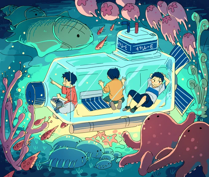 自由研究で作った潜水艦 