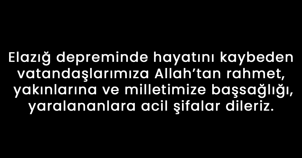 KingspanIP_MENA's tweet photo. Elazığ depreminde hayatını kaybeden vatandaşlarımıza Allah’tan rahmet,  yakınlarına ve milletimize başsağlığı, yaralananlara acil şifalar dileriz. https://t.co/dWNJpVhgdG