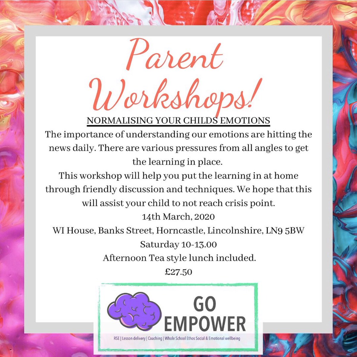 Mel_Standbrook's tweet image. Normalising your Childs Emotions - Two hours of workshop learning fun followed by lunch. A chance to network with other parents in the room regarding your worries, concerns &amp;amp; personal experiences.
#wellbeing #childrensmentalhealth #goempower #emotions
lnkd.in/d3DPTMxn
