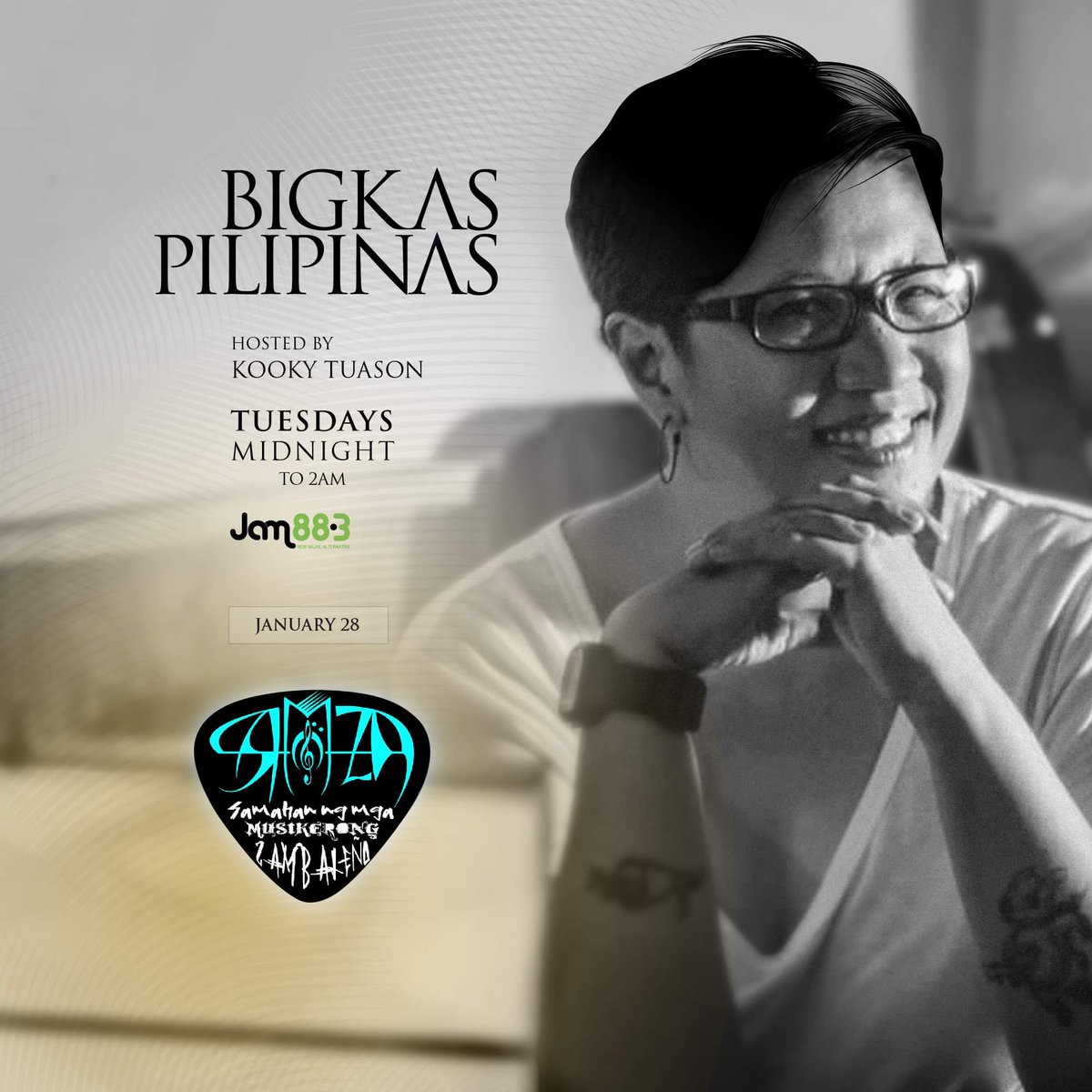 kookytuason's tweet photo. Bigkas Pilipinas on JAM88.3
Tuesdays midnight
January 28
Featuring:
Samahan ng mga Musikerong Zambaleño (SamZa)
Like and Follow Bigkas Pilipinas on Facebook 😊
#bigkaspilipinas #jam883 #kookytuason #spokenword #poetry #manilaph #samza
📷 @keithdador
Poster design @bonlabora https://t.co/UwlvNquDAZ
