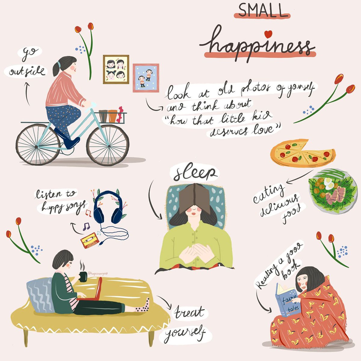 Bon week-end avec plein de petits bonheurs :) (Illustration Hafni Iva N)