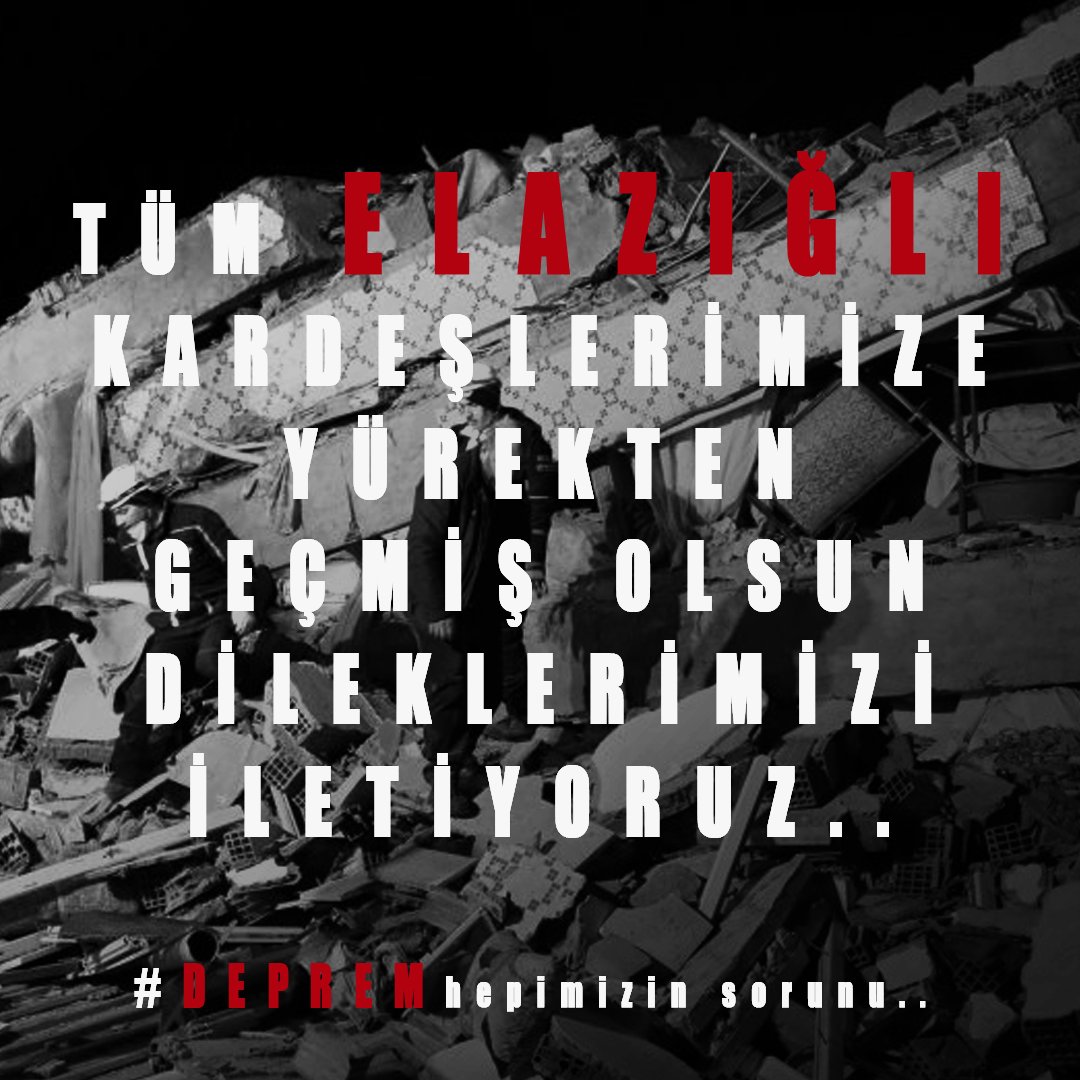 Deprem acısını yaşayan tüm vatandaşlarımıza geçmiş olsun zarar görenlerin en az zararla atlatması dileği ile. Tüm dualarımız sizinle. #elazığ #deprem #sivrice #malatya #doğalfelaket