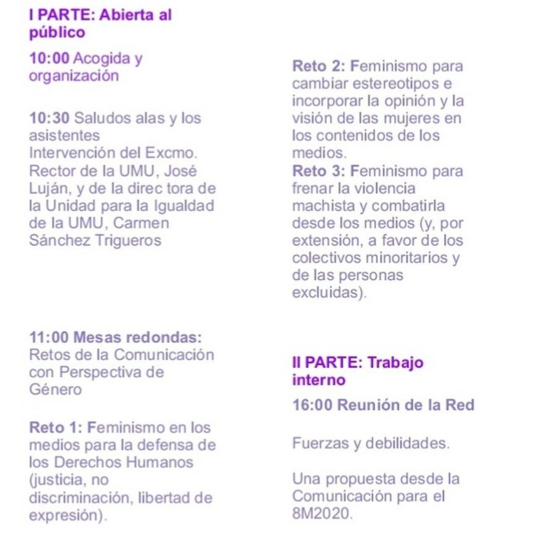 PColombineRM's tweet photo. Dentro de muy poquito comenzamos la jornada #RetoGénero20 con periodistas feministas llegadas de toda España. Si quieres unirte a las mesas redondas, te esperamos en el campus de La Merced. https://t.co/Bg48RNlmzD