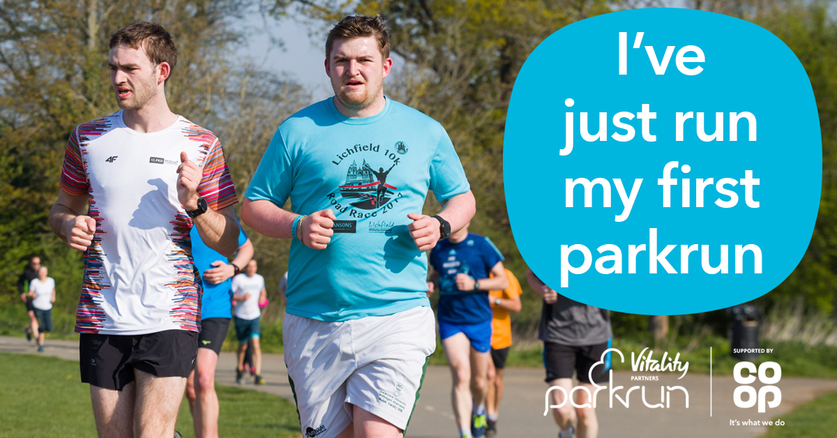 We’ve  just run our first @parkrunUK with @coopuk. Will you join me on the next one? #HealthySwaps