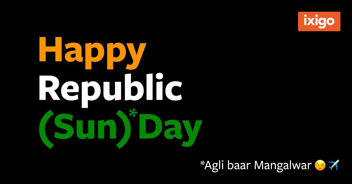 ixigo's tweet photo. Happy Republic Day🇮🇳

#RepublicDay2020 #VandeMataram https://t.co/fTvLiMFFhR