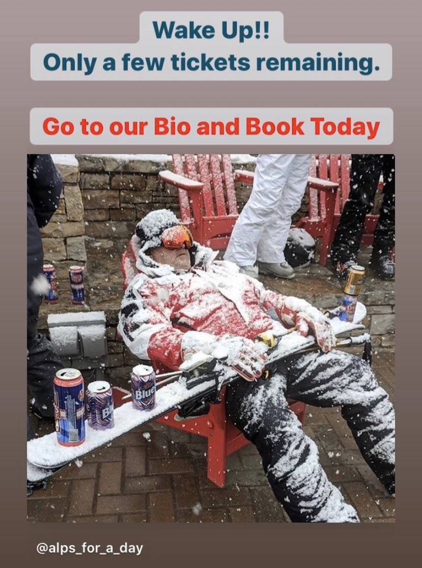 AlpsforaDay's tweet photo. We’re Genuinely on to our last few seats guys ,please #DontMissOut. Click on the link in our bio and #BookNow. #AlpsForADay #WhatDidYouDoLastWeekend #Roadtrip #SaturdayMotivation #lovinglife #adventure #LateLate #snowboarding #skiing https://t.co/9lPTY4V3rO