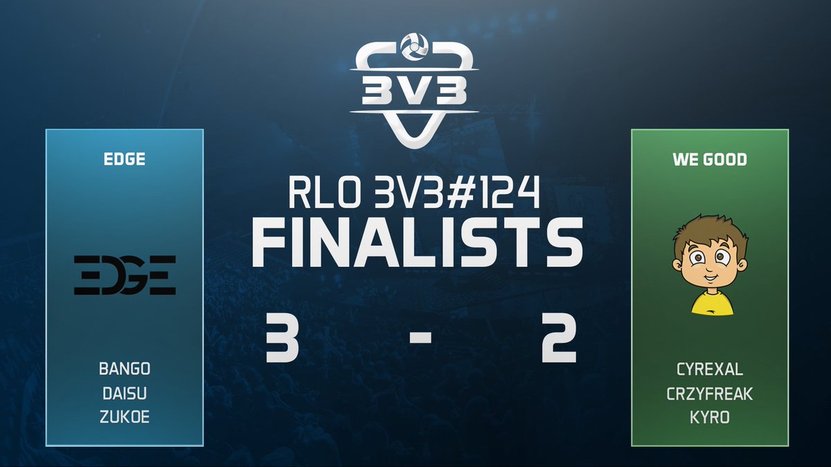 Rocket League Oceania 3v3 #124

Congratulations to 'Team EDGE', <a href="/DaisuRL/">Daisu</a>, <a href="/ZukoeRL/">Old Username</a> &amp; <a href="/Bango_RL/">Bango</a> who take down 'We Good' in the finals and win themselves $60 AUD!

For more information on our future tournaments: discord.gg/rlo