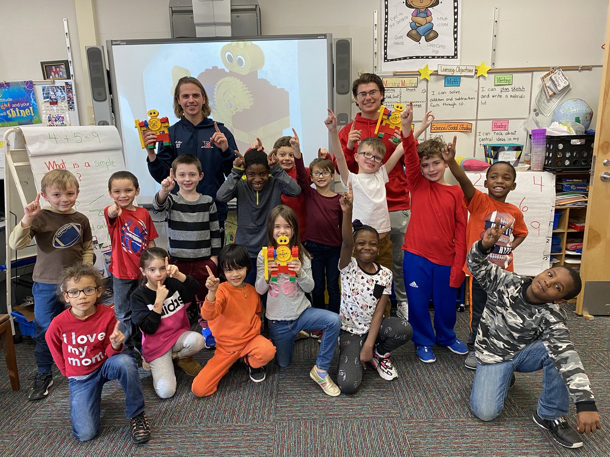 Pattifi's tweet photo. Today with the help of some BHS Hockey players, we used our new LEGO Education sets to build "hockey players" that could actually hit a puck! #BPatriotProud#BCoolidgeCool#NYSMTP https://t.co/D2CP285L3u