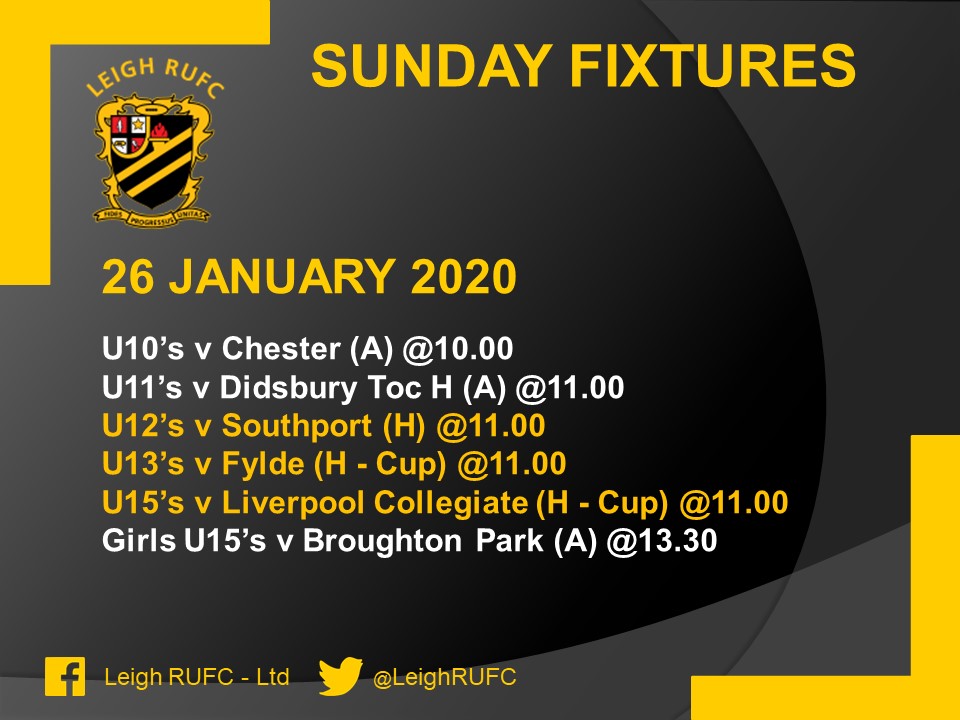 Leigh RUFC (@leighrufc) on Twitter photo Only #LeighTofts at home today v <a href="/RugbyHoppers/">Preston Grasshoppers</a> in the cup, both 1XV and 2XV have a free weekend.
Plenty on for @LEIGHRUFCMJ tomorrow though with more cup action.
#blackandamber #rugby #weekend Only #LeighTofts at home today v <a href="/RugbyHoppers/">Preston Grasshoppers</a> in the cup, both 1XV and 2XV have a free weekend.
Plenty on for @LEIGHRUFCMJ tomorrow though with more cup action.
#blackandamber #rugby #weekend