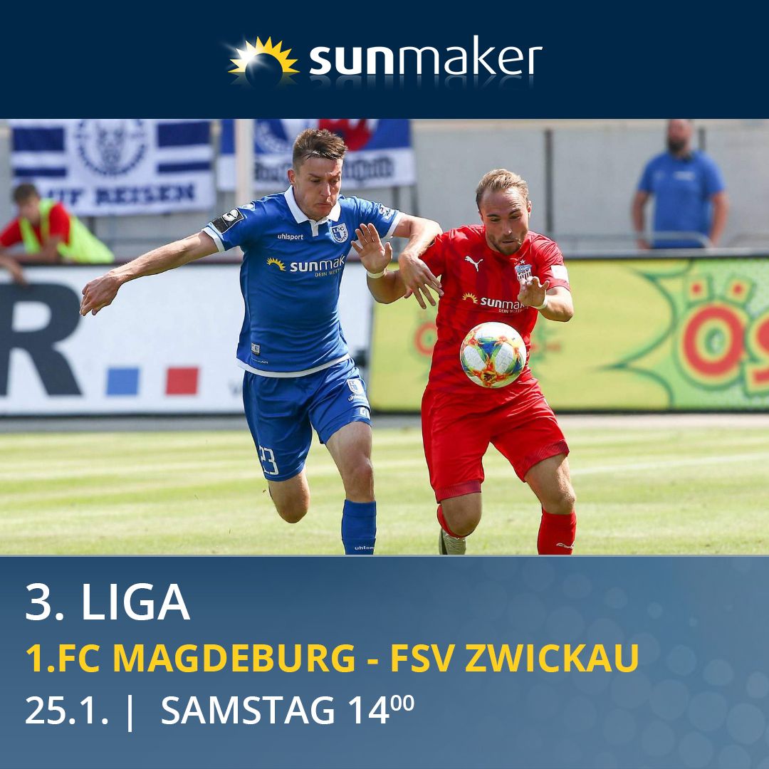 Alle Zeichen stehen auf sunmaker 😝 Wer wird das Spiel gewinnen? 🤔

#sunmaker #sportwetten #3liga #liga3 #Matchday #Spieltag #fu3ball #wetten #FCM #Magdeburg #fussball #FSV #FCMFSV #DieSchwäne #Zwickau  #Einmalimmer #bet #wettquoten #wetttipps #Bild #Sportschau #DFB #Sport1
