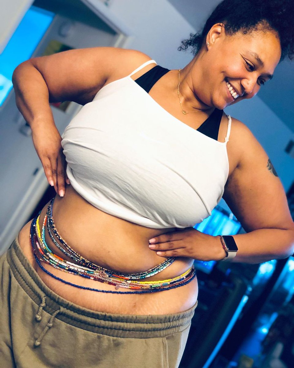 waist beads on big stomach