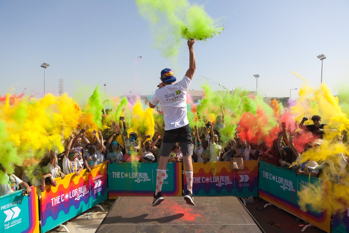 TheColorRunQA's tweet image. Thank you Color Runners!
 
You truly let your Love shine at the #Happiest5k run under the Doha sun!
 
Today was full of good vibes and celebrated what we love about ourselves, each other, and the planet we all share!
 
Thank you for letting us take you to your happy PACE!