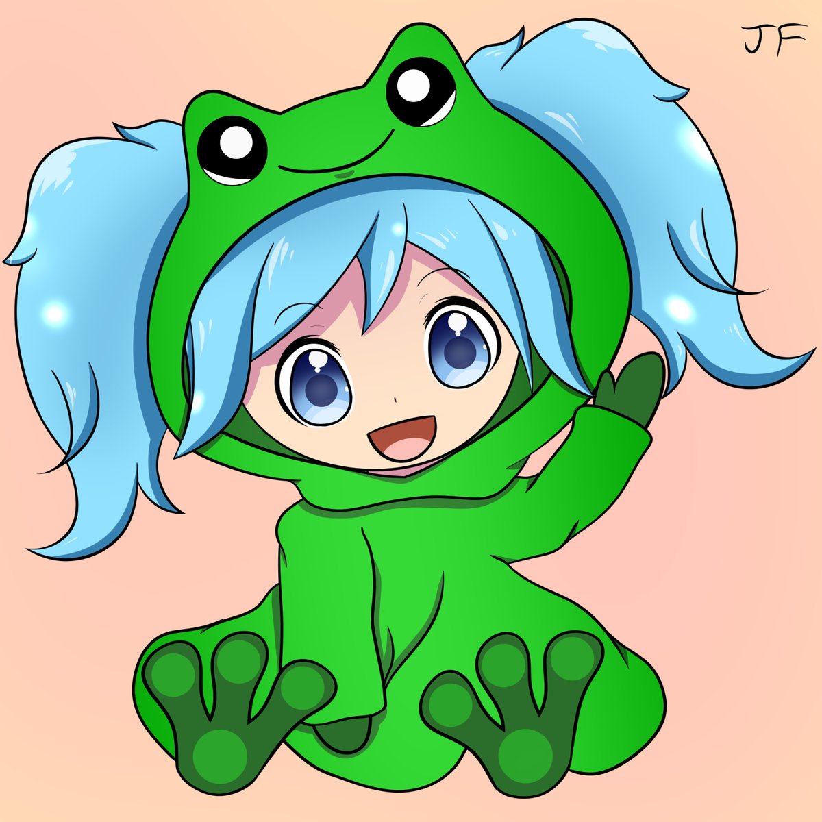 Frog Chibi Cute - Limpiar Wallpaper