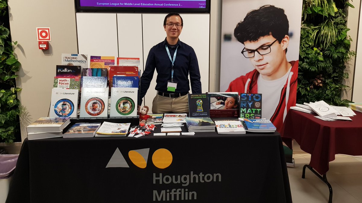 HMHSammy's tweet photo. Last day at #ELMLEBudapest! Come check out our newest titles for both teachers PD and curriculum resources. #HMHco #HMHInternational #Heinemann https://t.co/CUGkZWEtor