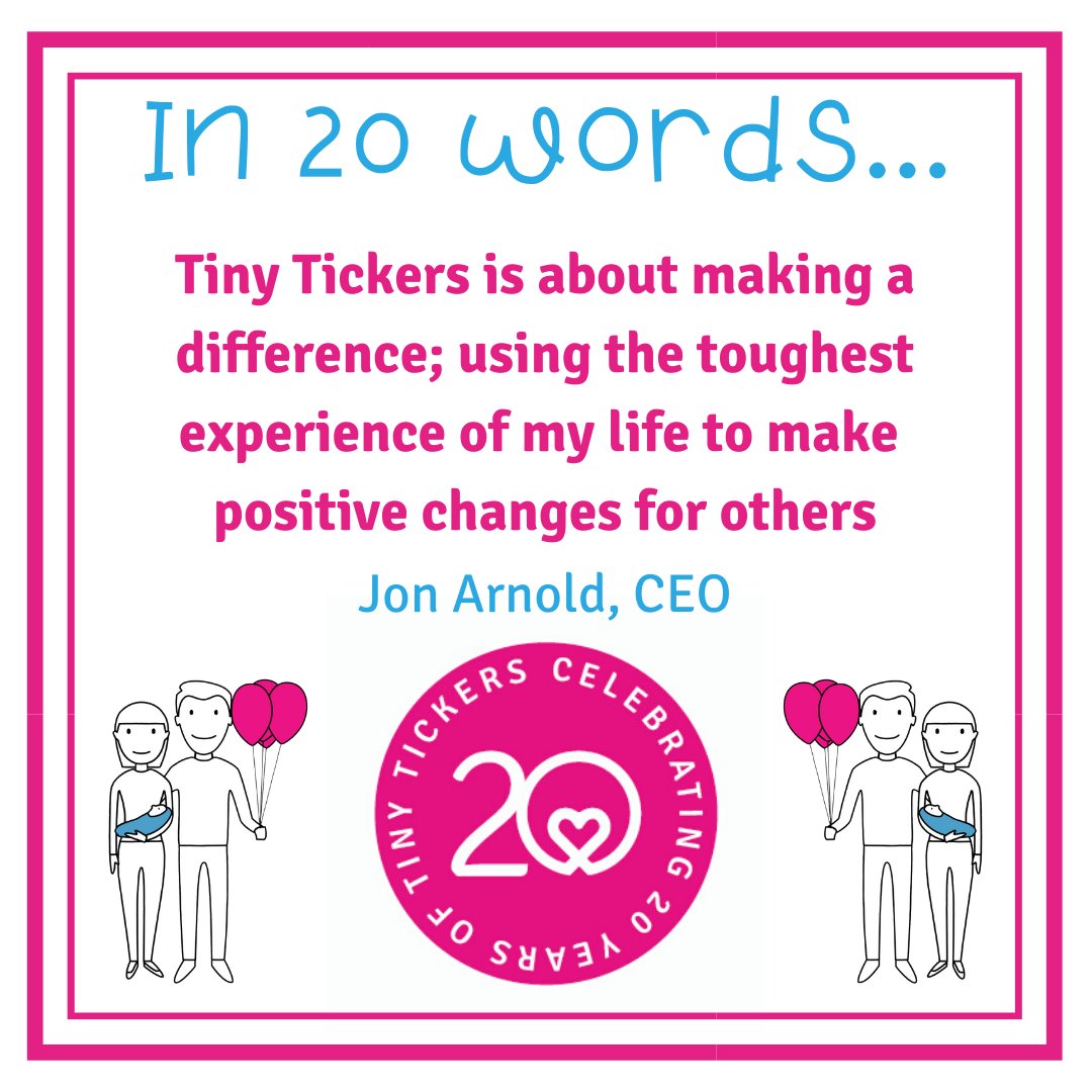 tinytickers's tweet photo. What does Tiny Tickers mean to you in 20 words? During our 20th year @jonmarnold shares 20 words about what the charity means to him. We'd love to hear your 20 words! 

Find out more about our very special birthday here: https://t.co/VgKuN7ebgz 🎂🎈🎉💝
#tinytickersis20 https://t.co/Id8VJrrOwo