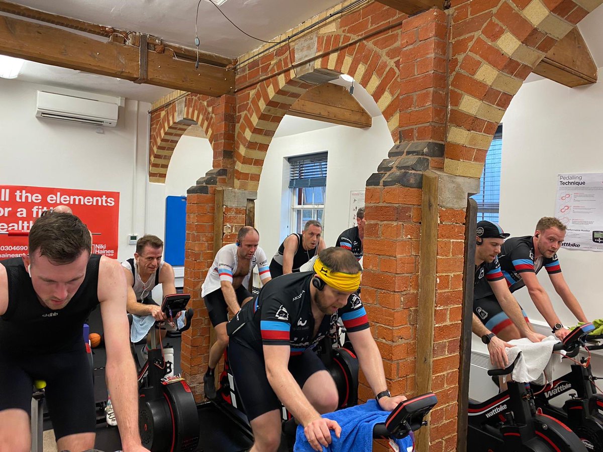 Team number 2 are off.... looking for some good miles as this is the “power team” going for glory, we came 2nd last year...🔵🔴 <a href="/wattbike/">Wattbike</a> <a href="/BehindBarsEvent/">Behind Bars Sports</a> @StBasilsCharity #wattathon