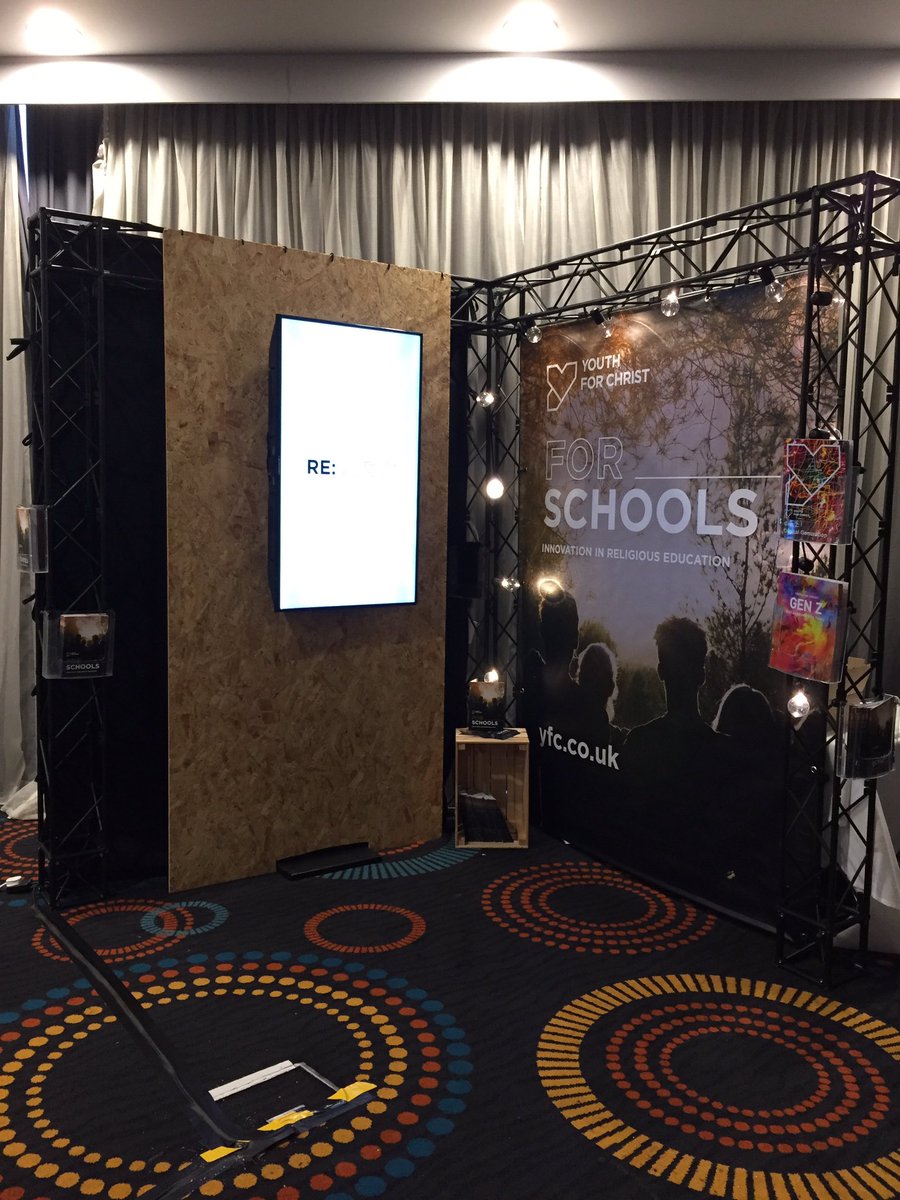 We’re at #StrictlyRE today talking about our Cube. Also talking about the great work of <a href="/yfcstance/">Youth for Christ Stance</a>, <a href="/yfcsense/">Youth for Christ The Sense</a>, our local centres and <a href="/REquestUK/">RE:quest</a>. Come say hi if you are here, we would love to meet you.