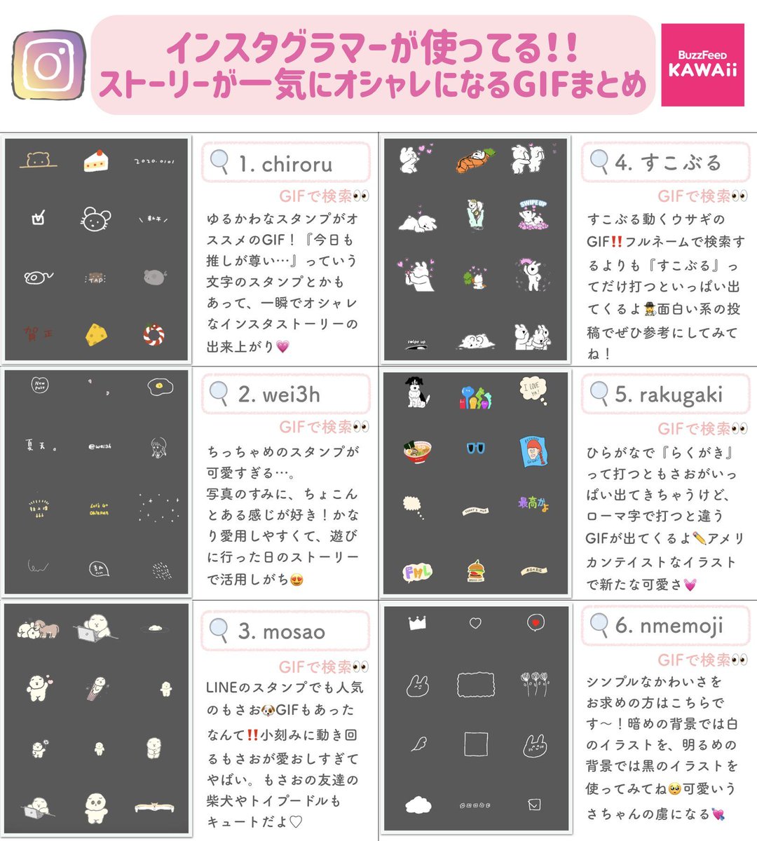 Buzzfeed Kawaii インスタグラムのストーリーを一気にオシャレにするgifと裏技をまとめました