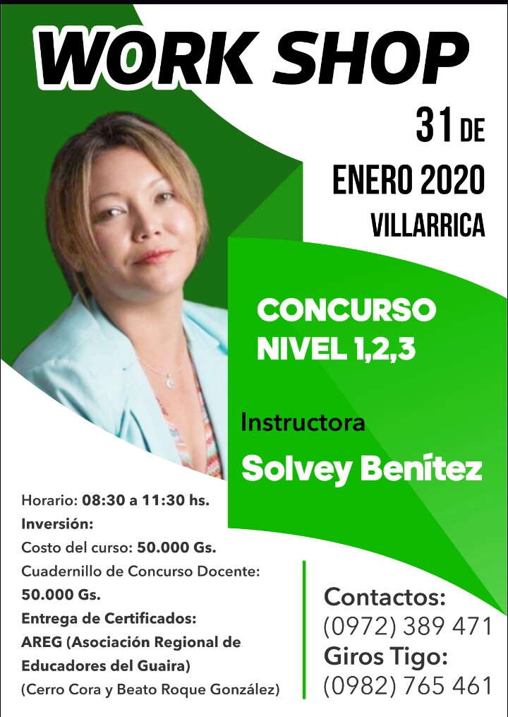 SolveyBenitez's tweet photo. Agendate para el 31 de enero en la culta y andariega Ciudad de #Villarrica.
#ConcursoDocente #ConcursoDirectivo #BDEE https://t.co/0L4HfrLXu1