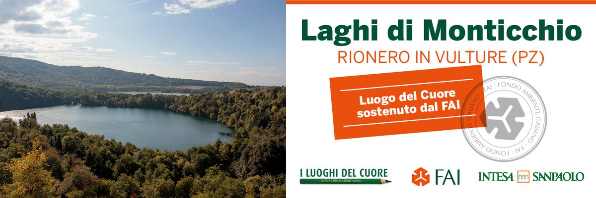 I Laghi di Monticchio sono uno dei "Luoghi del Cuore" sui quali il <a href="/Fondoambiente/">FAI</a>  interverrà con uno dei 27 progetti identificati grazie al nono censimento dei luoghi italiani da non dimenticare. parcovulture.it/ente-parco/pro…
#parcovulture #laghidimonticchio #luoghidelcuore