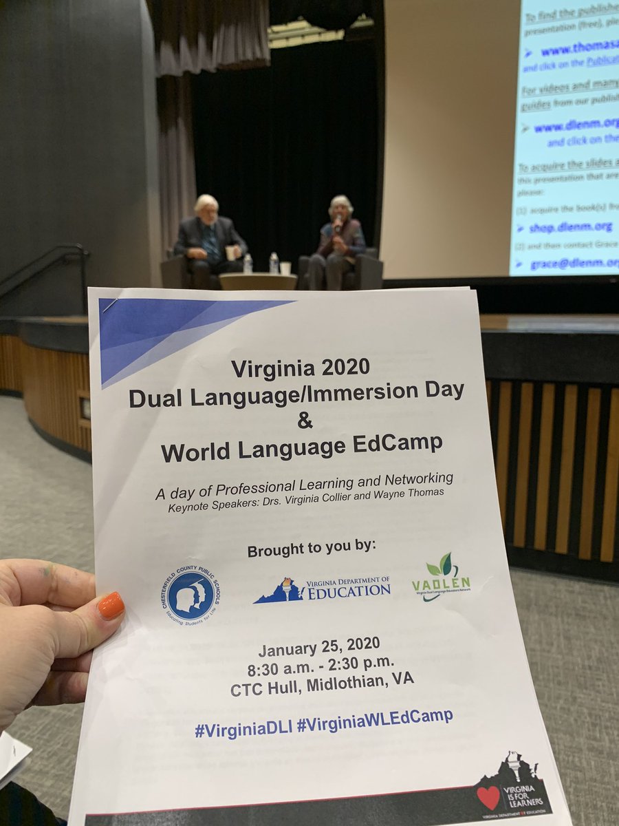 Can’t get much better than this as an educator! Thanks for organizing this great day of learning VDOE and <a href="/DualLanguageVA/">VADLEN</a>!   #VirginiaDLI <a href="/VDOE_News/">VDOE News</a>