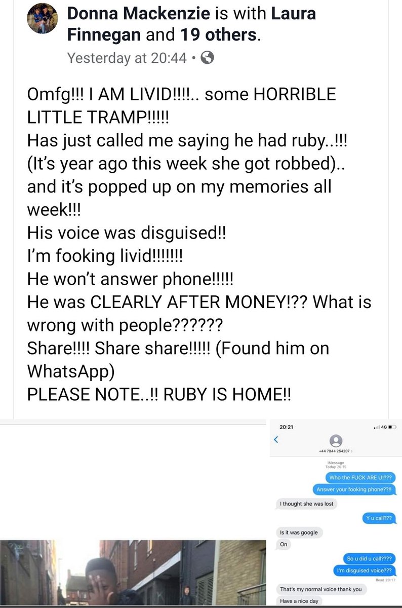 MissingPetsGB's tweet photo. Hi. Please note someone has been making horrific phone calls to owners of missing pets this week. Please please if you get a call, hang up, stay calm, WhatsApp the number-you should see this pic of this child come up👇&amp; call police asap, &amp; let stolen@doglost.co.uk know😔 https://t.co/q4NiZgOLrd