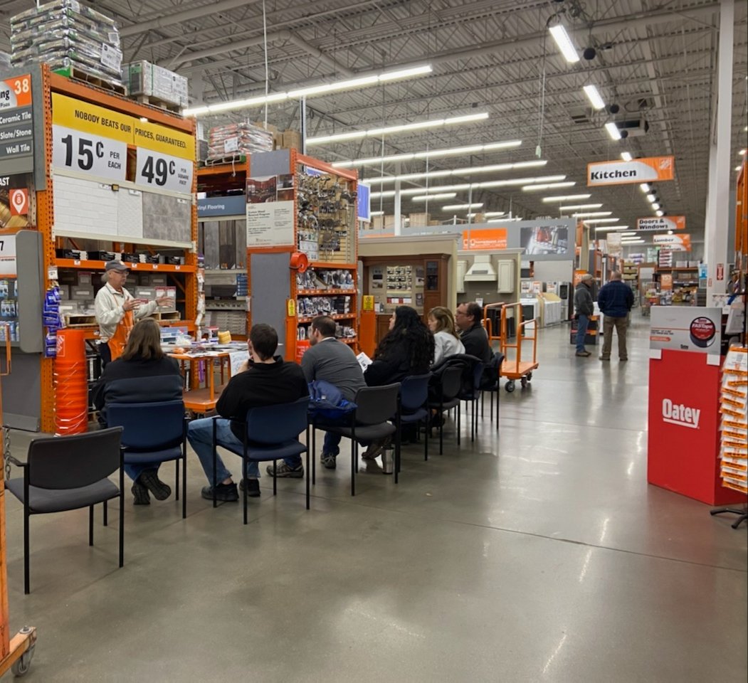 Great job Earl with DIY tile backsplash workshop!!! <a href="/Thd3863/">THD 3863 Harrison</a> <a href="/LeslieR53821195/">Leslie Black</a> @StegnerBrett <a href="/deb6467/">Dianne Biehl</a> <a href="/abby_bussell/">Abs</a> <a href="/Paul_Haitsch/">Paul Haitsch</a> <a href="/Andrew4Meyer/">Andrew Meyer</a>