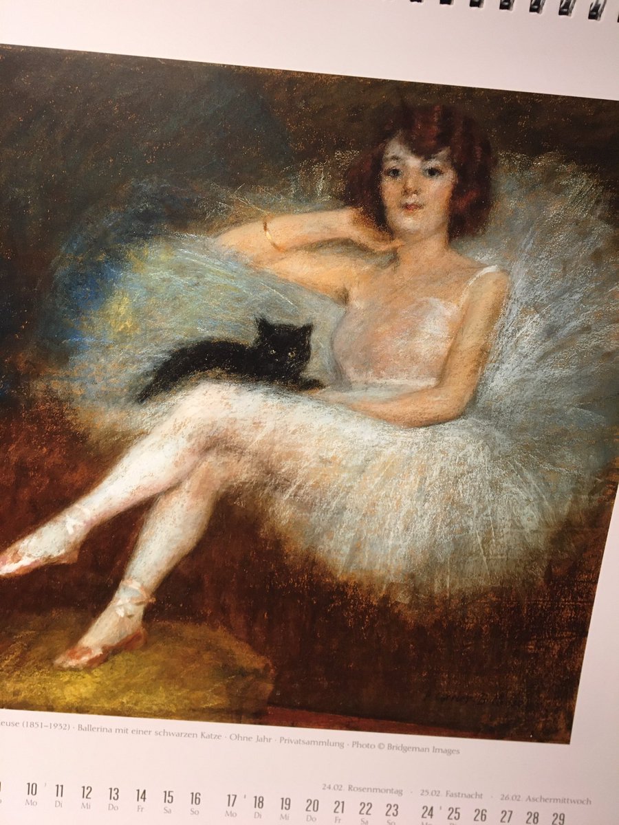 Kalenderbild mit Frau und Katz und die Frau sieht aus wie Sophie Passmann