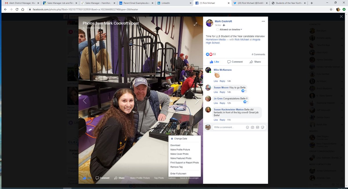 DickBillMike's tweet photo. Nice job @ last night's double header...great coverage of the game (as always) and interview w/@belle__marie1 #llssoy https://t.co/VYD5mqZTuL