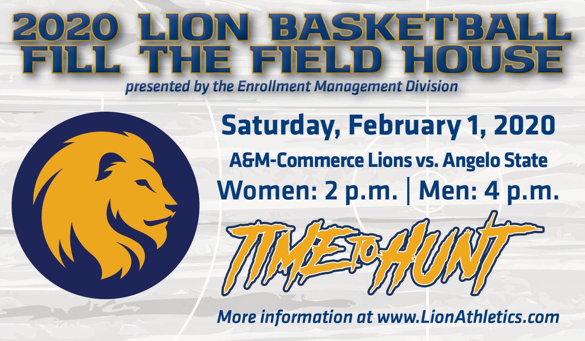 ETAMUAdmissions's tweet photo. In one week we will fill the field house to cheer on our lion basketball teams. You do not want to miss out #timetohunt #tamuc Register here: https://t.co/1BN4bTnE1G https://t.co/RAI2uj0c6Z