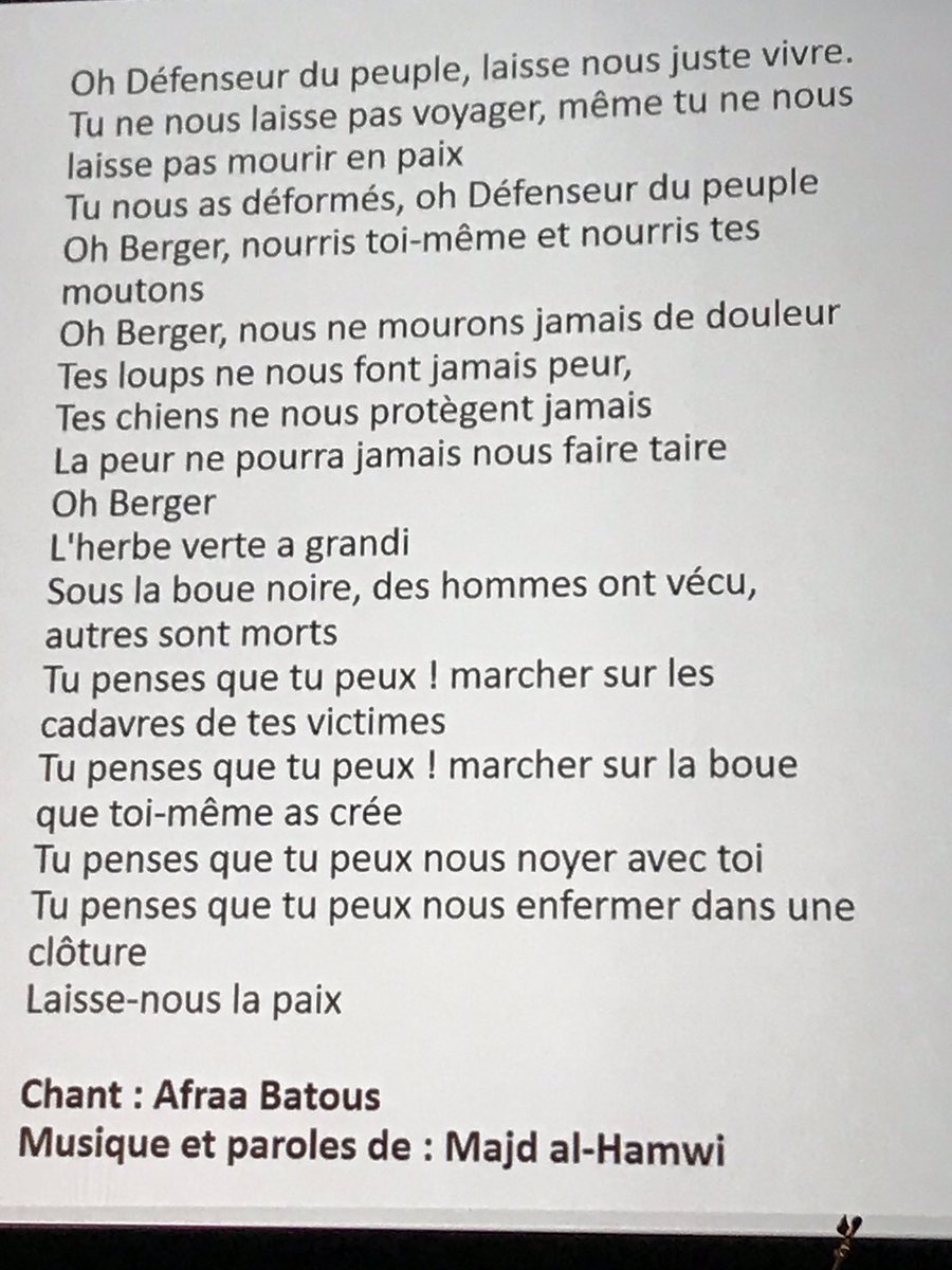 Femmesdhistoire's tweet photo. Chant Affra Batous
Musique et paroles Majd al-Hamwi https://t.co/dnF7OPwuRt