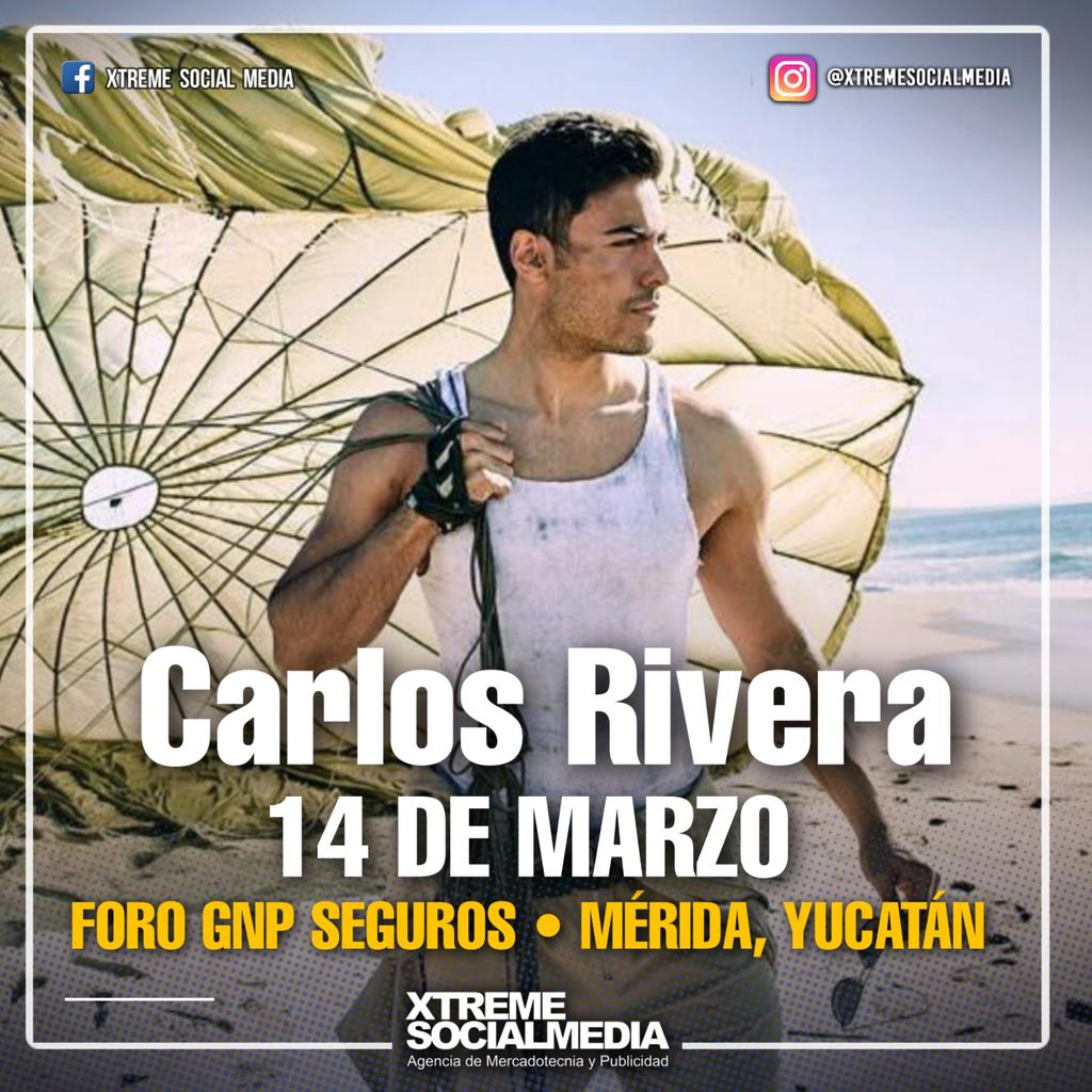 PorTi_SedeQro's tweet photo. Este 14 de #Marzo llega con su gira #GuerraTour @_CarlosRivera en #MéridaYucatàn #ForosGNPSeguros no vayas a faltar!! @_CarlosRivera @jjuarezww @mikenoriega @WestWoodEntt https://t.co/57wh4Q3SSq
