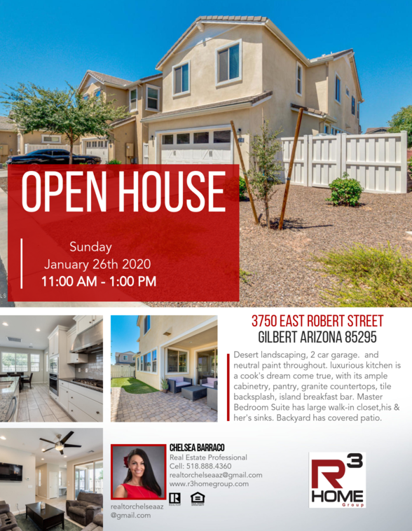 ChelseaLBarraco's tweet image. Visit me tomorrow at my Open House in Gilbert! Brand new listing at a great price! 2,000sf, end unit, LOW HOA, updated throughout, move right in! #OpenHouse