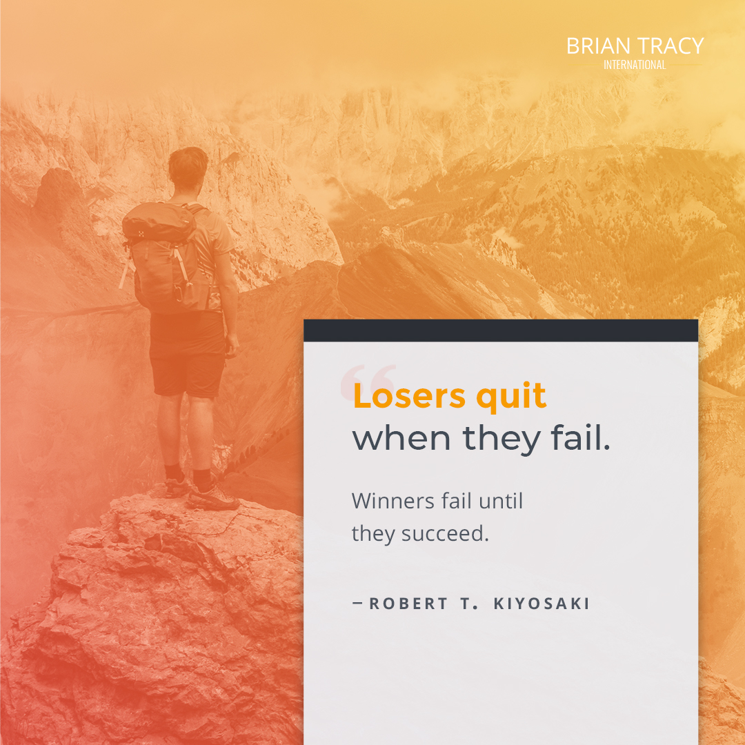 BrianTracy's tweet photo. One of my greatest tips for #success: Don't look at failure as a bad thing. The more you fail, the more you learn &amp; grow. 💯 Winners fail until they succeed! https://t.co/kKmFXbp2fN
