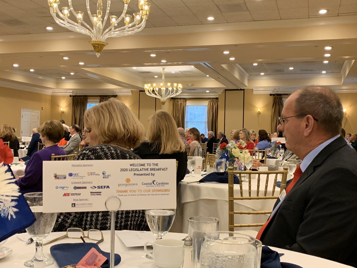 robinragnew's tweet photo. Many thanks to @GeorgetownCCOC & @ #coastalcarolinaassociationofrealtors as prime sponsors of #2020LegislativeBreakfast and to our legislators @LeeHewittSC108 @ScSenGoldfinch #RonnieSaab #CarlAnderson unflinching to tuff topics #EducationVouchers @HobcawBarony & others https://t.co/xiA89Avhsd