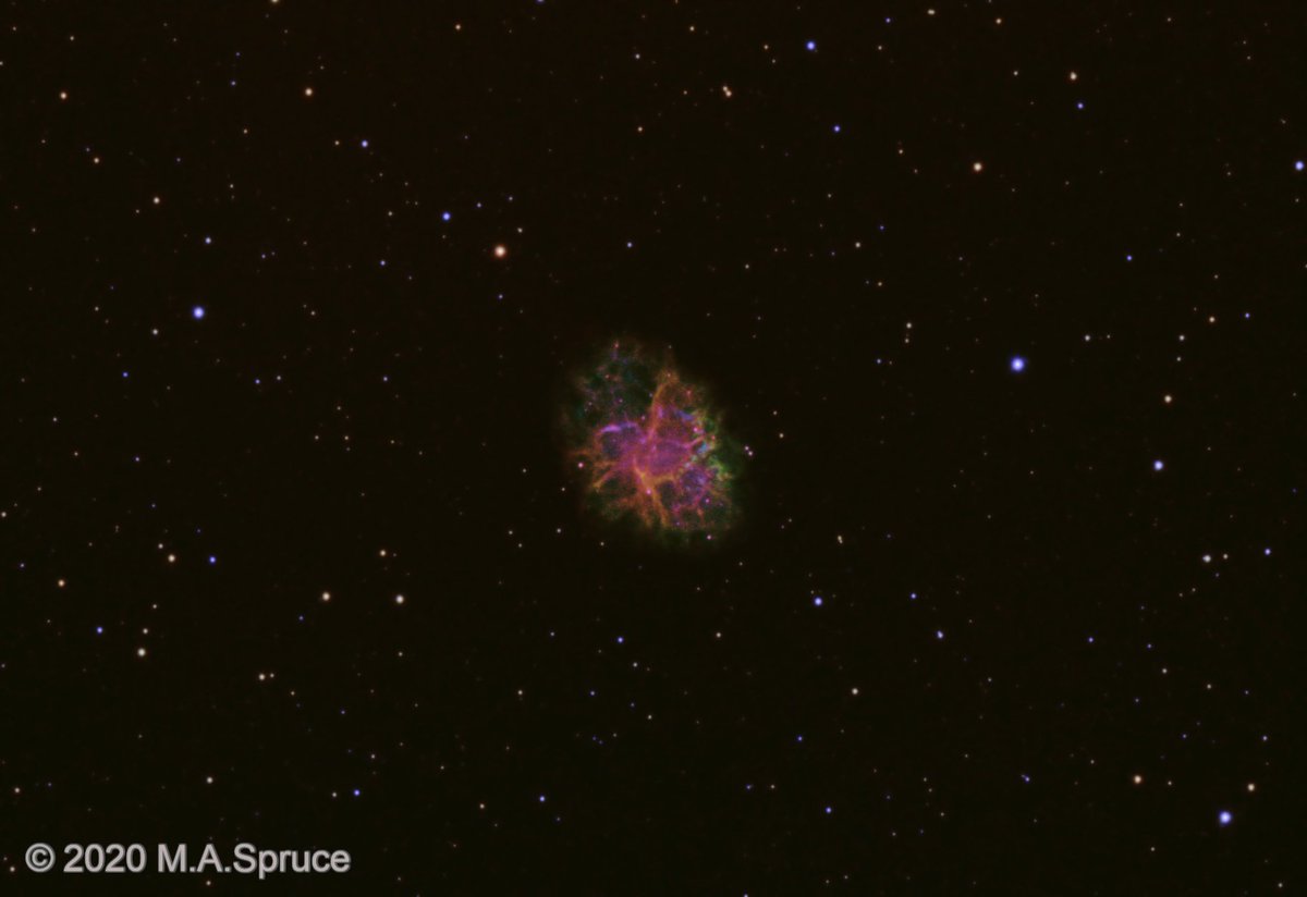 AstroMarks's tweet photo. Messier 1 - Crab Nebula
I try to use examples found in nature for how I process  my narrowband colours. For this one I used watermelon tourmaline as my inspiration. More information is at: https://t.co/M8ARFntEMw
#AD250 @656Imaging #cem120 @AltairAstro #Messier1 #CrabNebula https://t.co/HgoJEkie5H
